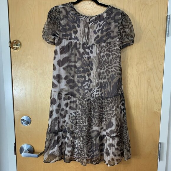 Alice + Olivia 100% Silk Animal Print Ruffle Mini Dress - Picture 2 of 12